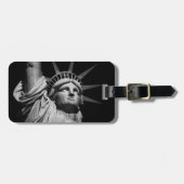 Black White beeld van Liberty New York Bagagelabel (Voorkant horizontaal)
