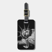 Black White beeld van Liberty New York Bagagelabel (Voorkant verticaal)