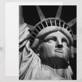 Black White beeld van Liberty New York Briefhoofd Sjabloon (Voorkant / Achterkant)