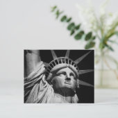 Black White beeld van Liberty New York Briefkaart (Staand voorkant)