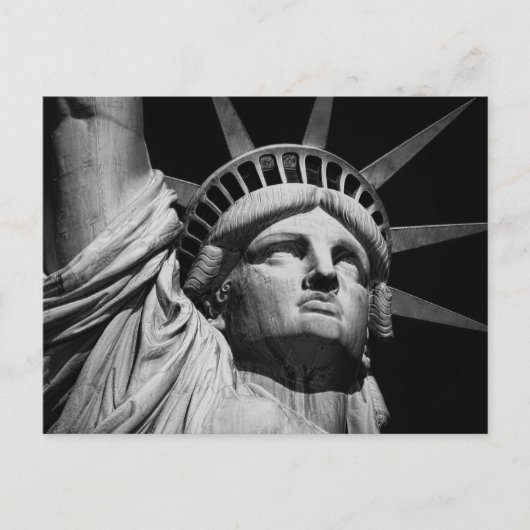 Black White beeld van Liberty New York Briefkaart (Voorkant)
