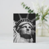 Black White beeld van Liberty New York Briefkaart (Staand voorkant)