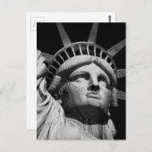 Black White beeld van Liberty New York Briefkaart (Voorkant / Achterkant)