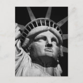 Black White beeld van Liberty New York Briefkaart (Voorkant)