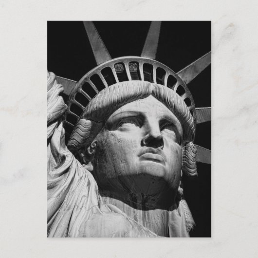 Black White beeld van Liberty New York Briefkaart (Voorkant)