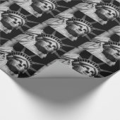 Black White beeld van Liberty New York Cadeaupapier (Hoek)