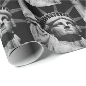 Black White beeld van Liberty New York Cadeaupapier (Rol Hoek)