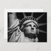 Black White beeld van Liberty New York Feestdagenkaart (Voorkant / Achterkant)
