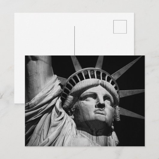 Black White beeld van Liberty New York Feestdagenkaart (Voorkant / Achterkant)