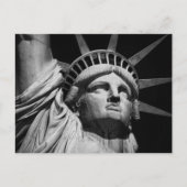 Black White beeld van Liberty New York Feestdagenkaart (Voorkant)