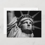 Black White beeld van Liberty New York Feestdagenkaart (Voorkant / Achterkant)