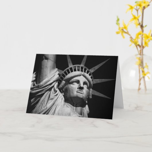 Black White beeld van Liberty New York Kaart (Gele Bloem)
