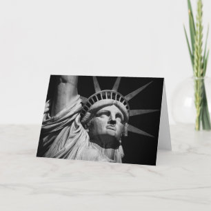 Black White beeld van Liberty New York Kaart