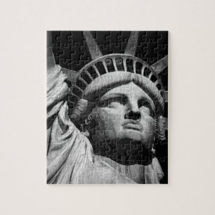 Black White beeld van Liberty New York Legpuzzel