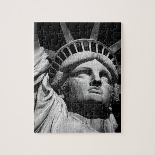 Black White beeld van Liberty New York Legpuzzel (Verticaal)