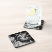 Black White beeld van Liberty New York Onderzetter (Rechterzijde)