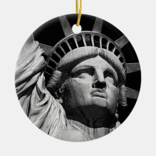 Black White beeld van Liberty New York Ornament (Voorkant)