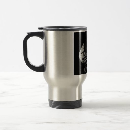 Black White beeld van Liberty New York Reisbeker (Links)