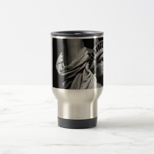 Black White beeld van Liberty New York Reisbeker (Center)