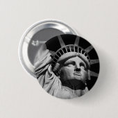 Black White beeld van Liberty New York Ronde Button 5,7 Cm (Voorkant /achterkant)