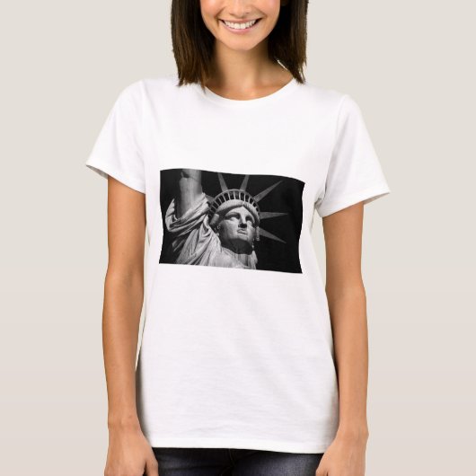 Black White beeld van Liberty New York T-shirt (Voorkant)