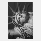Black White beeld van Liberty New York Theedoek (Verticaal)