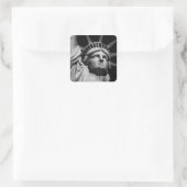 Black White beeld van Liberty New York Vierkante Sticker (Tas)