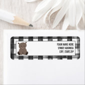 Black + White Beer Baby shower Gingham Etiket (Insitu)