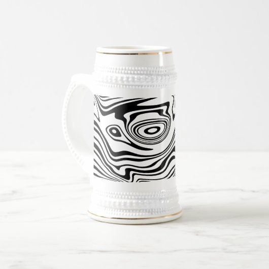 Black White Beer Stein Bierpul (Voorkant links)