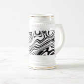Black White Beer Stein Bierpul (Voorkant rechts)