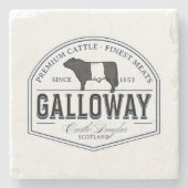 Black White Belade Koeien Bull Logo Stenen Onderzetter (Voorkant)