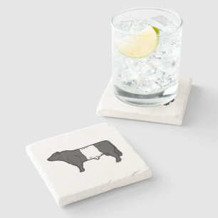 Black White Belade Koeien Bull Logo Stenen Onderzetter