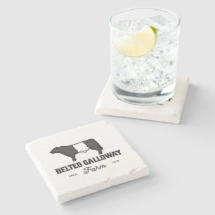 Black White Belade Koeien Bull Logo Stenen Onderzetter