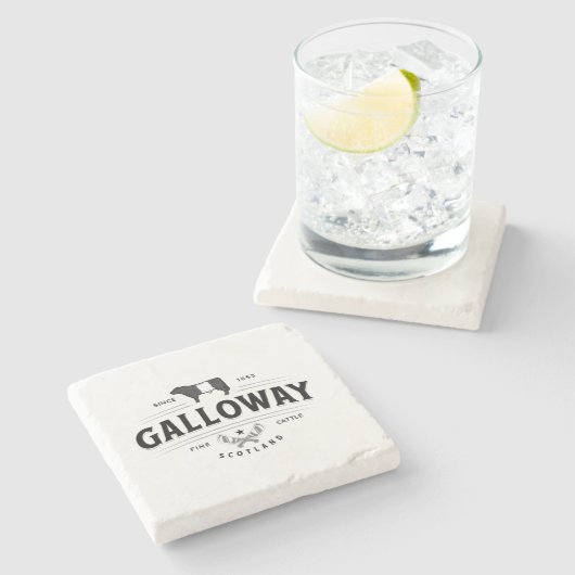 Black White Belade Koeien Bull Logo Stenen Onderzetter (Zijkant)