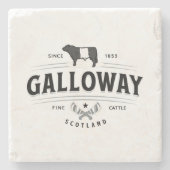 Black White Belade Koeien Bull Logo Stenen Onderzetter (Voorkant)