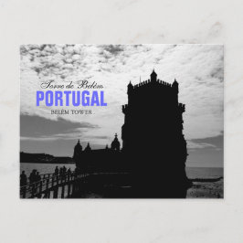 Black White Belem Tower Silhouette 2 | Torre Belem Briefkaart