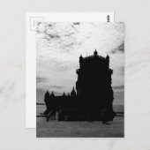 Black White Belem Tower Silhouette | Torre Belem Briefkaart (Voorkant / Achterkant)