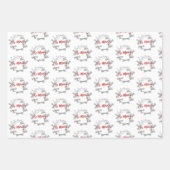 Black & White Berry Wreath | Roodborstellettering Inpakpapier Vel (Voorkant)