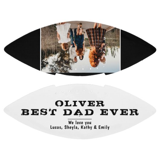 Black White Best Dad's Day Family Foto American Football (Panelen)