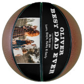 Black White Best Dad's Day Family Foto Basketbal (Verticaal)