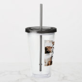 Black White Best mam Ever Custom Photo Afbeelding Acryl Drinkbeker (Rechts)