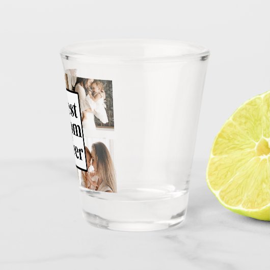 Black White Best mam Ever Custom Photo Afbeelding Shot Glas (Rechts)
