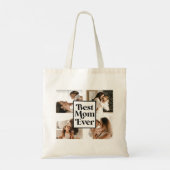 Black White Best mam Ever Custom Photo Afbeelding Tote Bag (Achterkant)