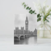 Black & White Big Ben - bezienswaardigheid in Lon Briefkaart (Staand voorkant)