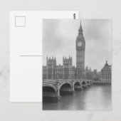 Black & White Big Ben - bezienswaardigheid in Lon Briefkaart (Voorkant / Achterkant)
