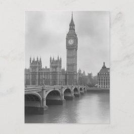 Black & White Big Ben -  bezienswaardigheid in Lon Briefkaart