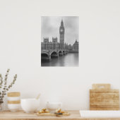 Black & White Big Ben -  bezienswaardigheid in Lon Poster (Keuken)