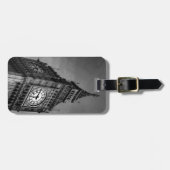 Black & White Big Ben Clock Tower Bagagelabel (Voorkant horizontaal)