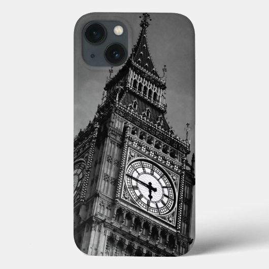 Black & White Big Ben Clock Tower Case-Mate iPhone Case (Achterkant)