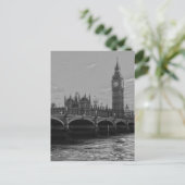 Black White Big Ben Tower Palace van Westminster Briefkaart (Staand voorkant)